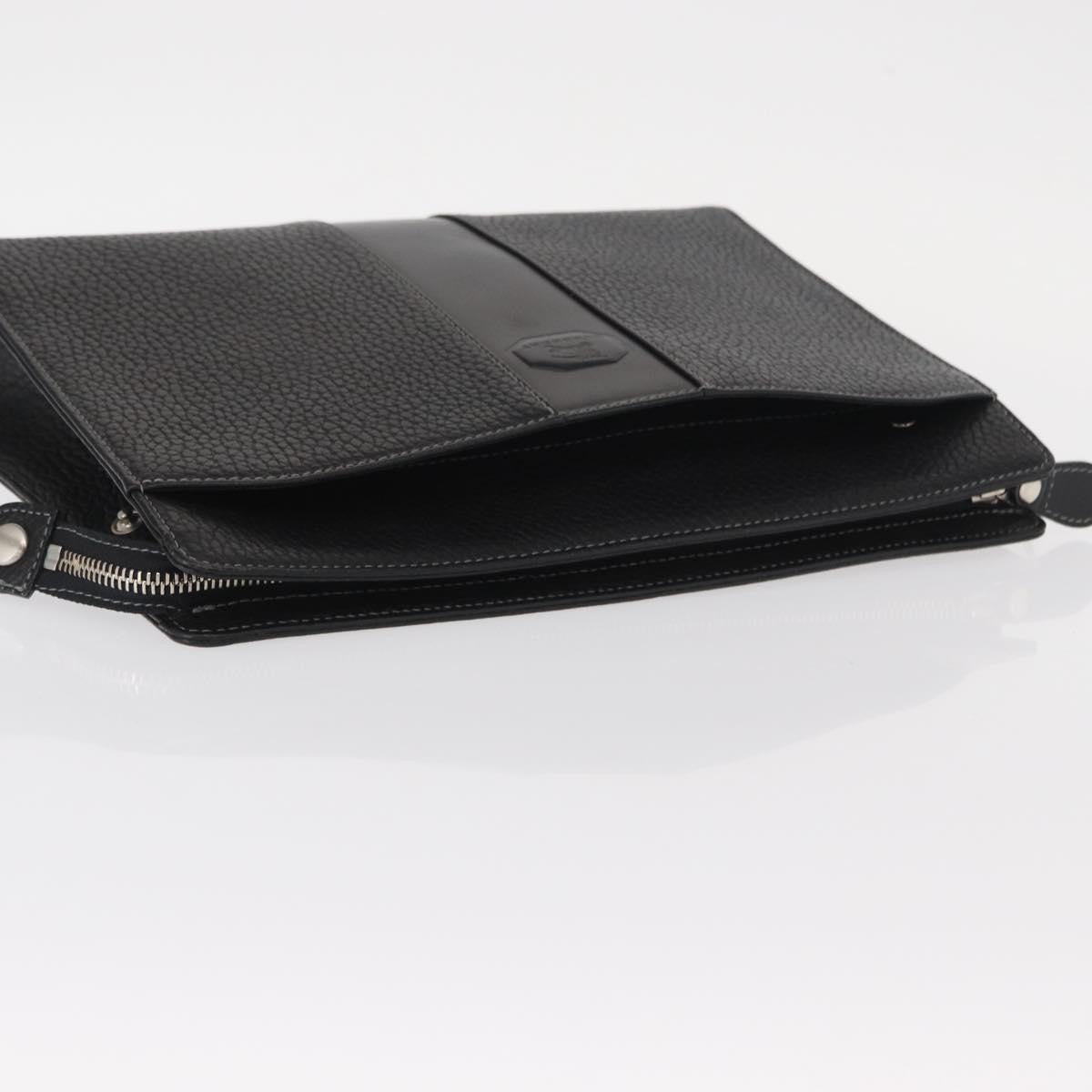 Burberry Zip Clutch Leather, BLACK, LEATHER, Clutche & pouche