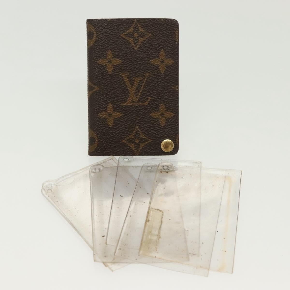 Louis Vuitton Porte Cartes Pression Card Case Monogram Canvas, BROWN, CANVAS, Card Holders