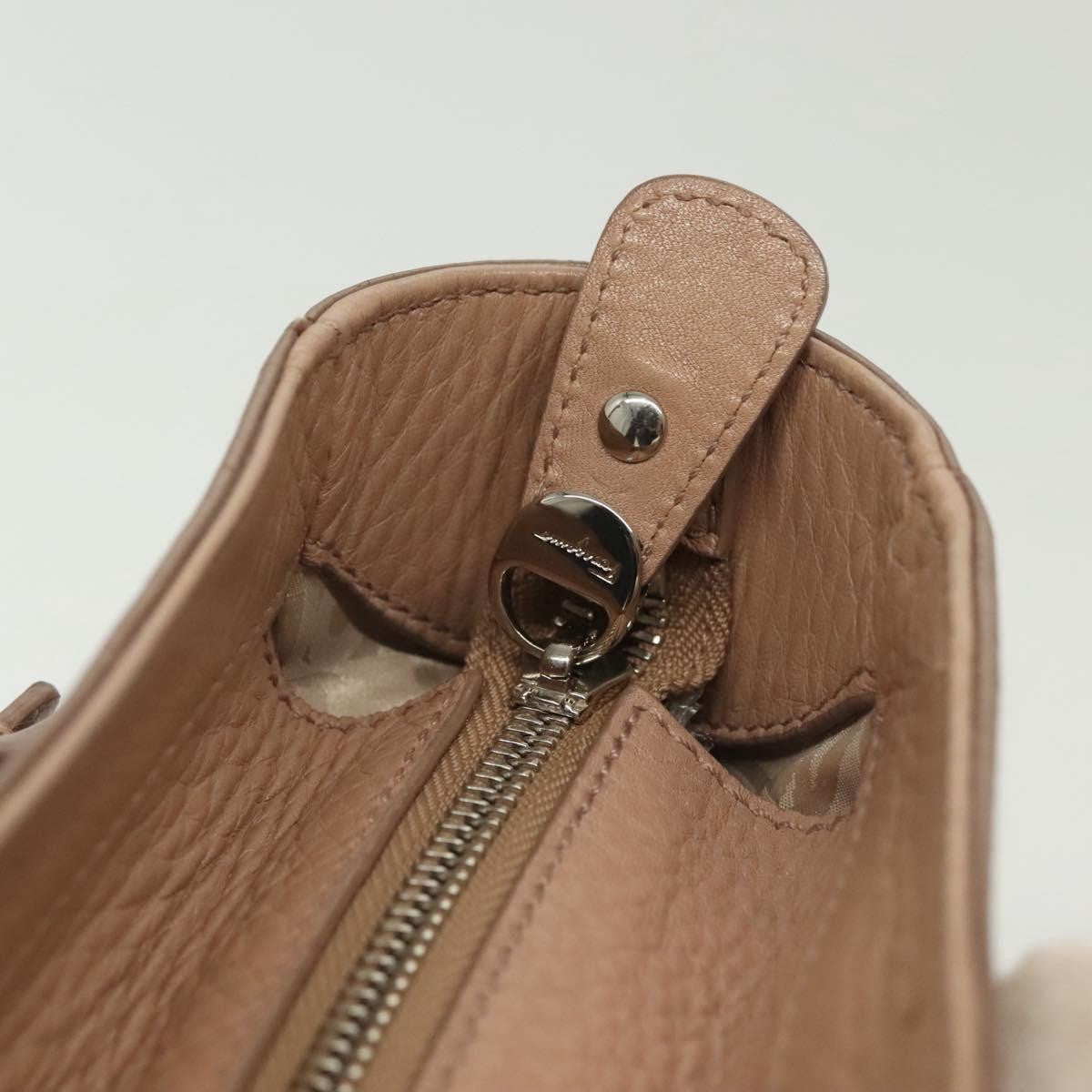 Salvatore Ferragamo Gancini handbag Leather, PINK, LEATHER, Handbag