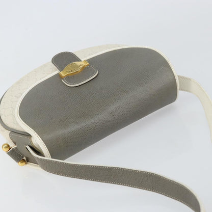 Christian Dior Vintage Honeycomb Flap Crossbody Bag Canvas and Leather, WHITE, CANVAS, Shoulder bag