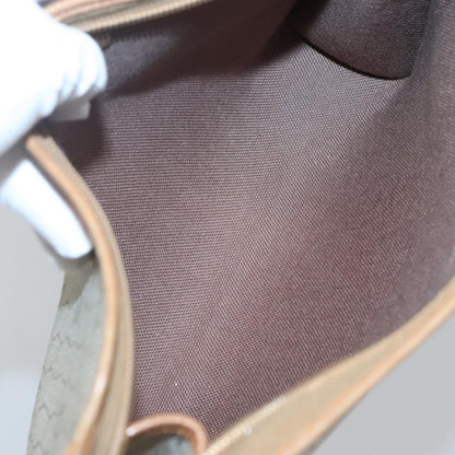 Christian Dior Vintage Honeycomb Zip Pouch Coated Canvas, BEIGE, CANVAS, Clutche & pouche