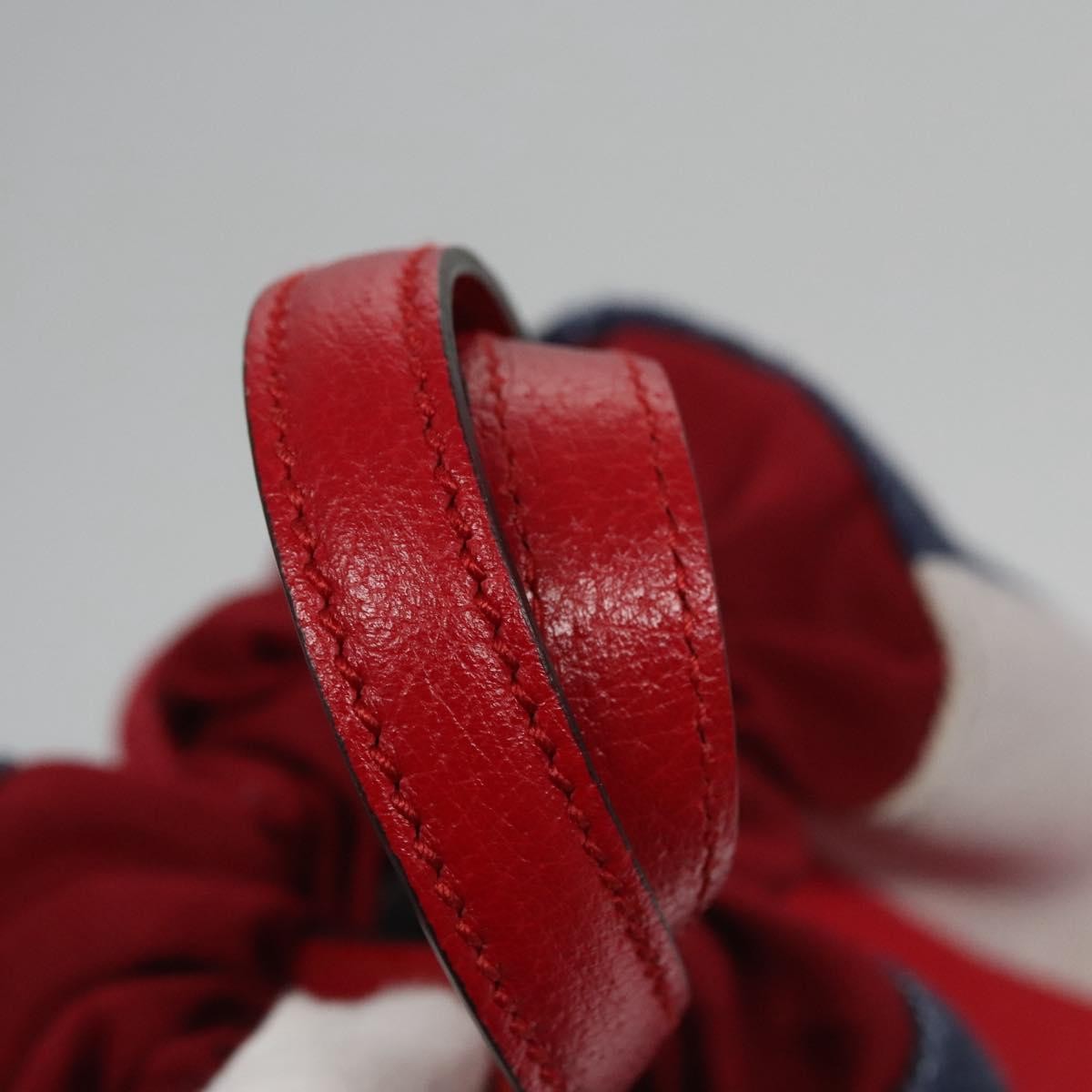 Gucci Logo Drawstring Backpack Striped Canvas, RED, CANVAS, Backpack