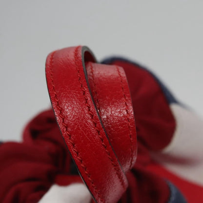 Gucci Logo Drawstring Backpack Striped Canvas, RED, CANVAS, Backpack