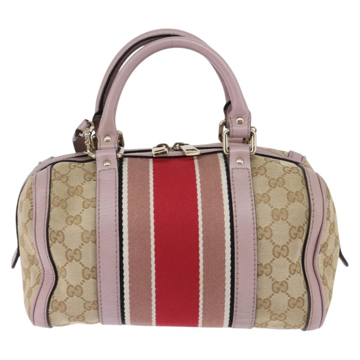 Gucci Vintage Web Boston Bag GG Canvas, BEIGE, CANVAS, Travel bag