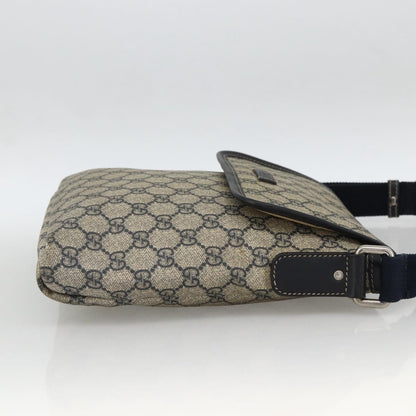 Gucci Flap Messenger GG Coated Canvas, Navy, Canvas, Shoulder Bag