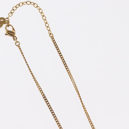 Christian Dior Vintage Logo Round Pendant Necklace Metal and Crystals, GOLD, METAL, Necklace