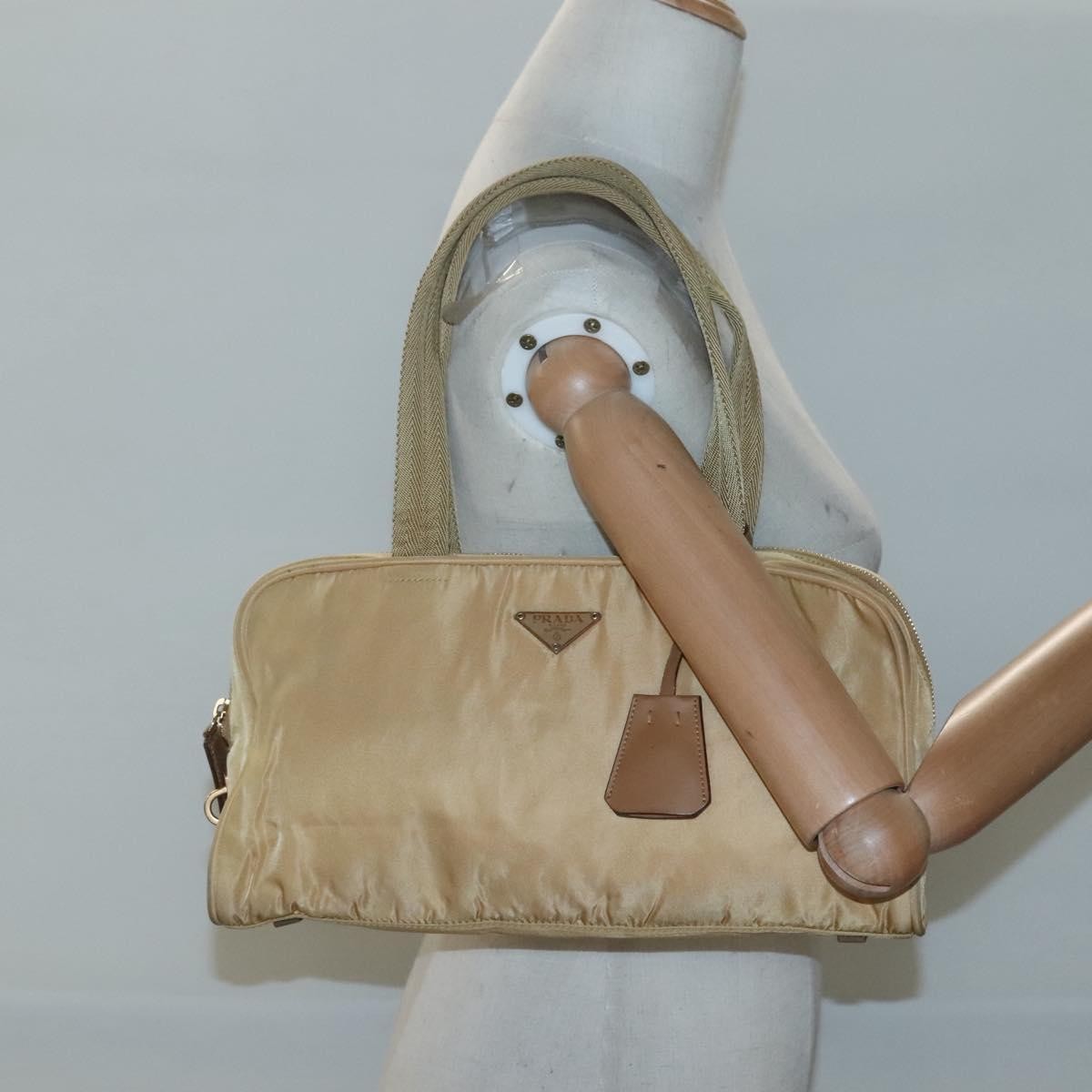 Prada Vintage Handbag Canvas, GOLD, NYLON, Handbag
