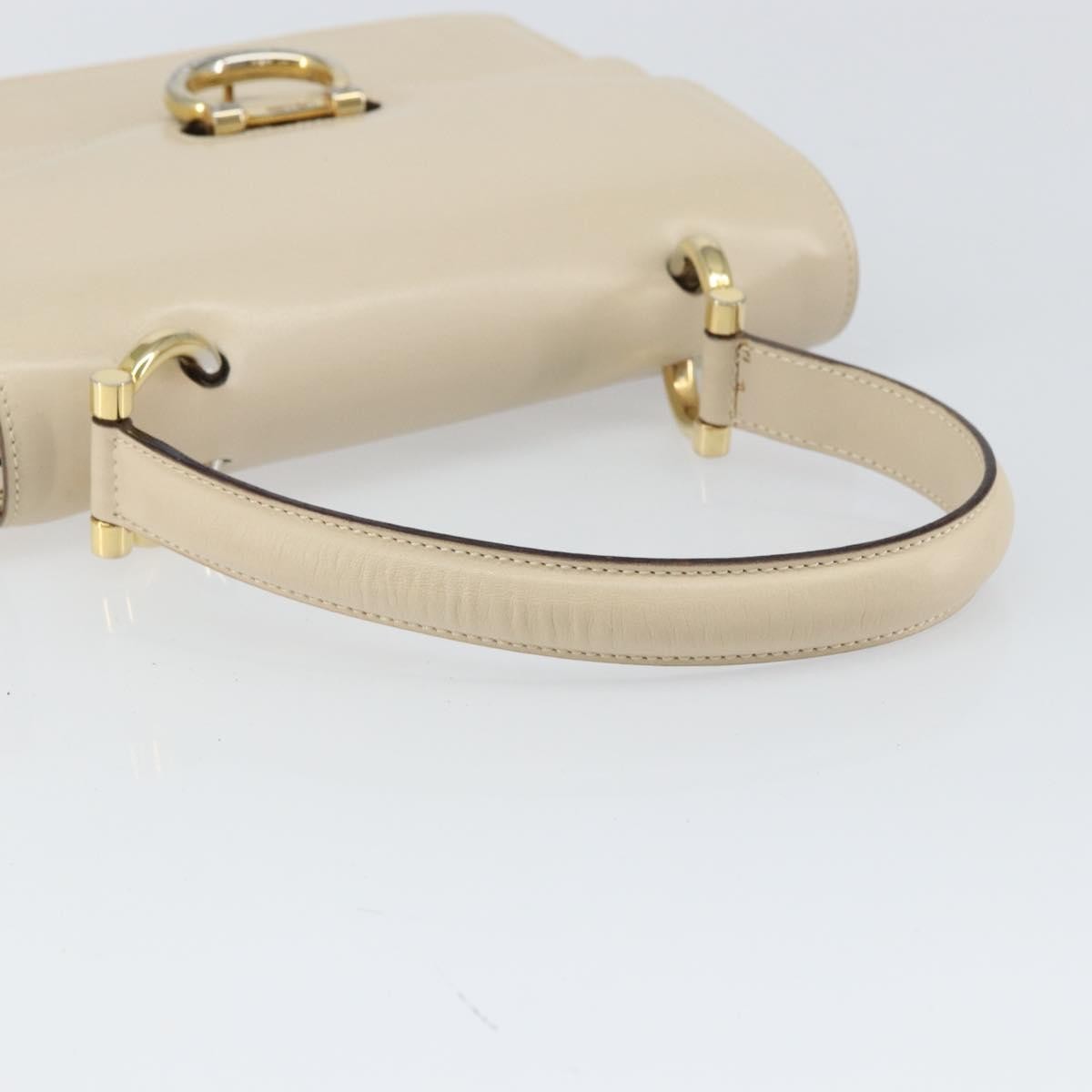 Celine Vintage Top Handle Bag Glazed Leather, ECRU, LEATHER, Handbag