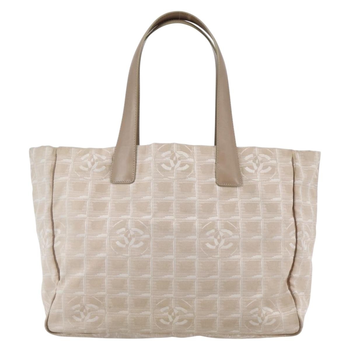 Chanel Travel Line Tote Nylon, BEIGE, NYLON, Tote bag
