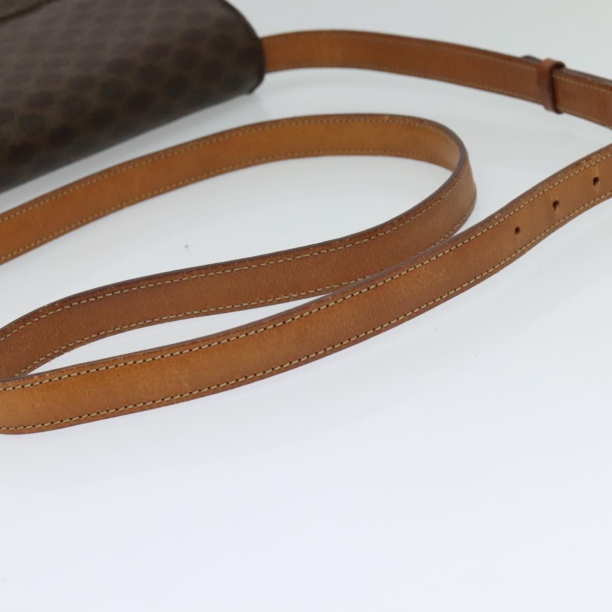 Celine Vintage Macadam Shoulder Bag Canvas and Leather, BROWN, CANVAS, Shoulder bag