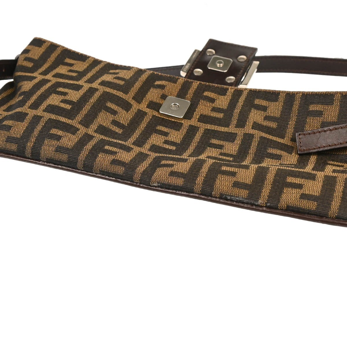 Fendi Baguette Pochette Zucca Canvas, BROWN, CANVAS, Shoulder bag