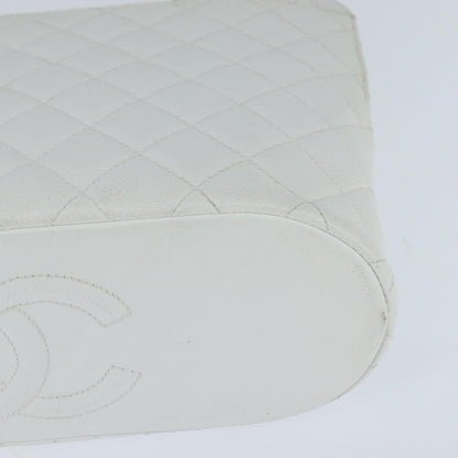 Chanel Vintage CC Zip Around Bowler Bag Quilted Caviar, WHITE, LEATHER, Tote bag