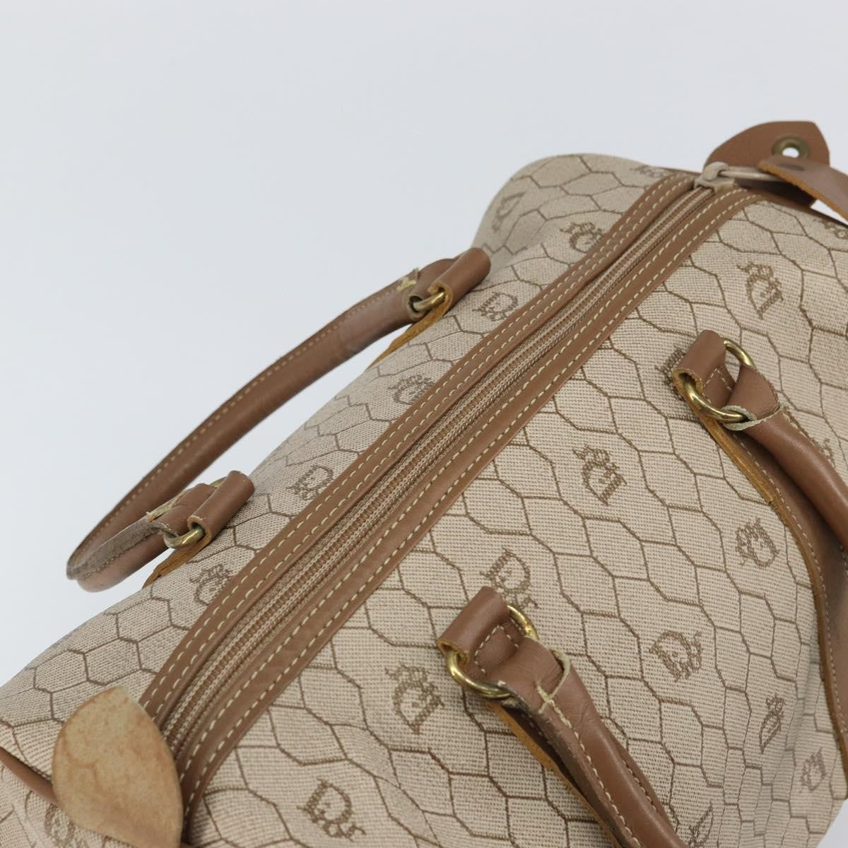 Christian Dior Vintage Honeycomb Boston bag Canvas and Leather, BEIGE, CANVAS, Travel bag