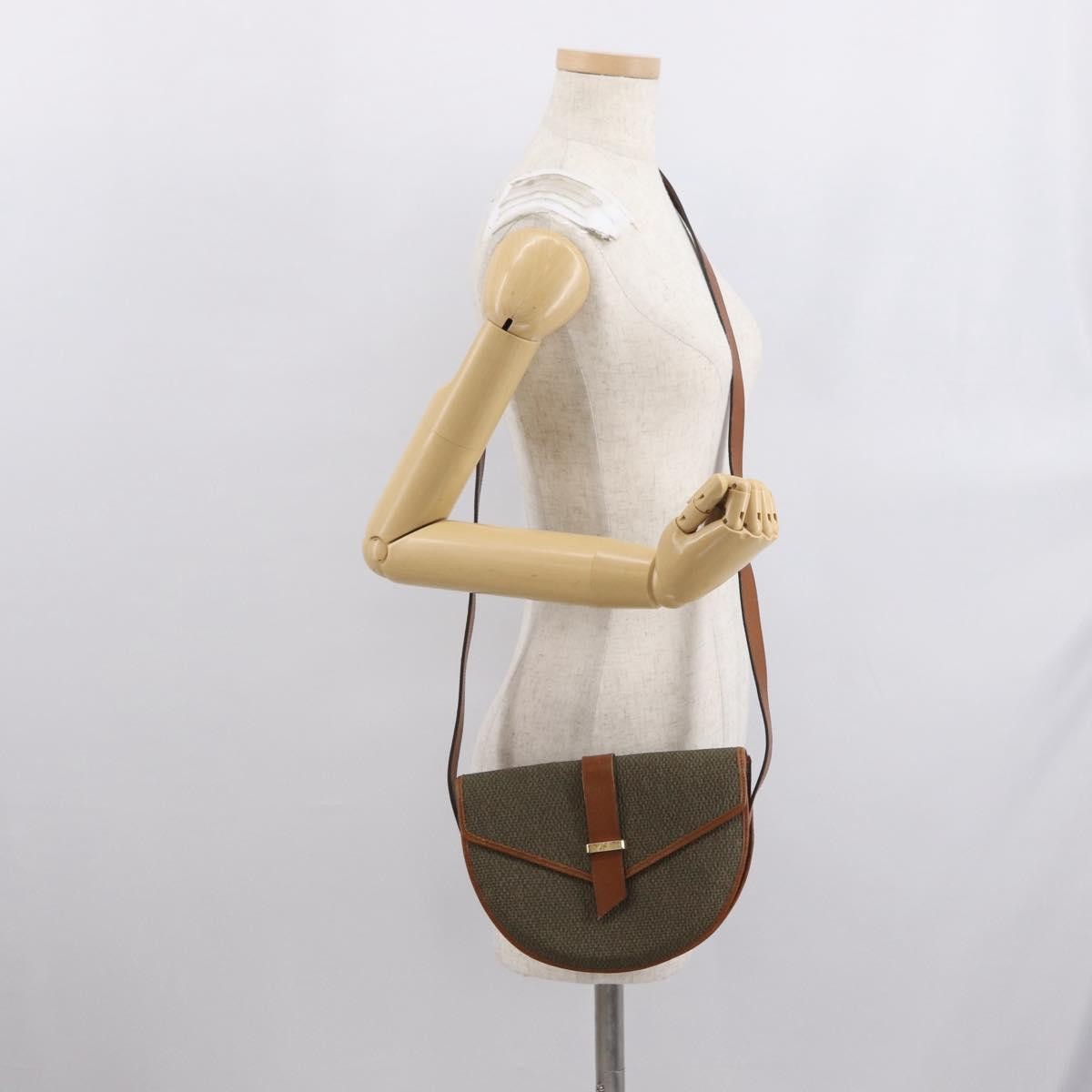 Saint Laurent Vintage Shoulder Bag Canvas, KHAKI, CANVAS, Shoulder bag
