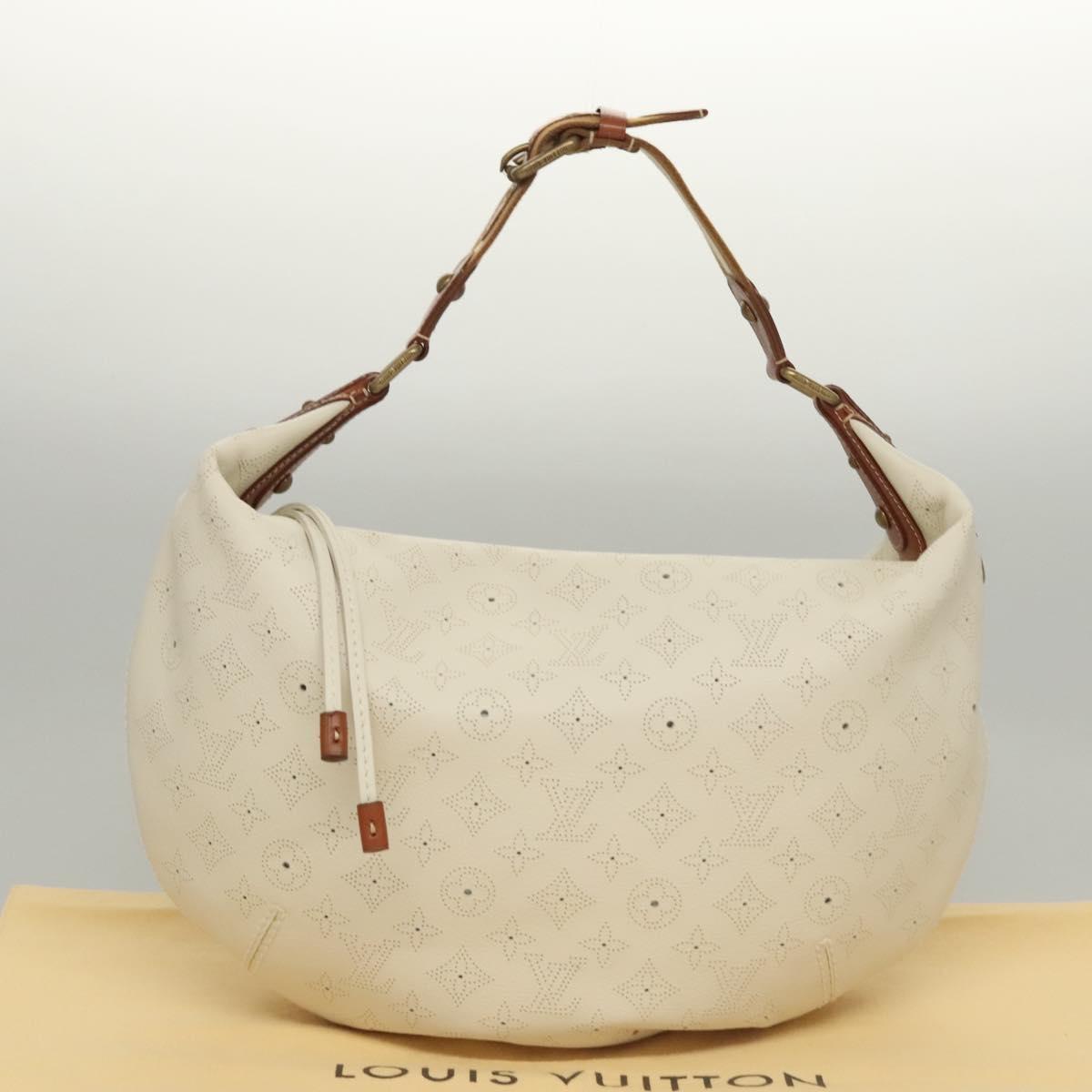 Louis Vuitton Onatah Hobo Mahina Leather, BEIGE, LEATHER, Shoulder bag