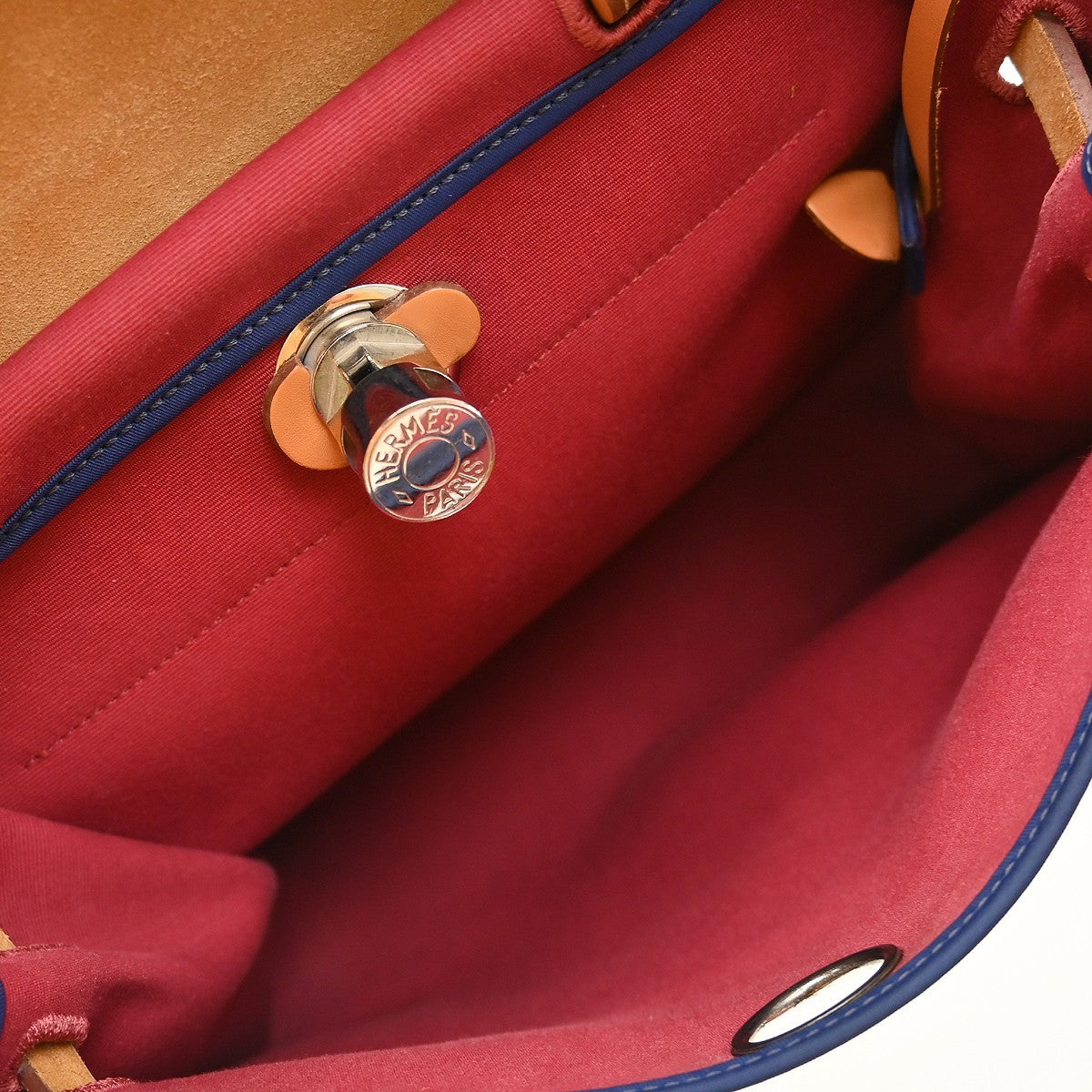 Hermes Herbag Zip Leather and Toile, Multicolour, Canvas, Handbag