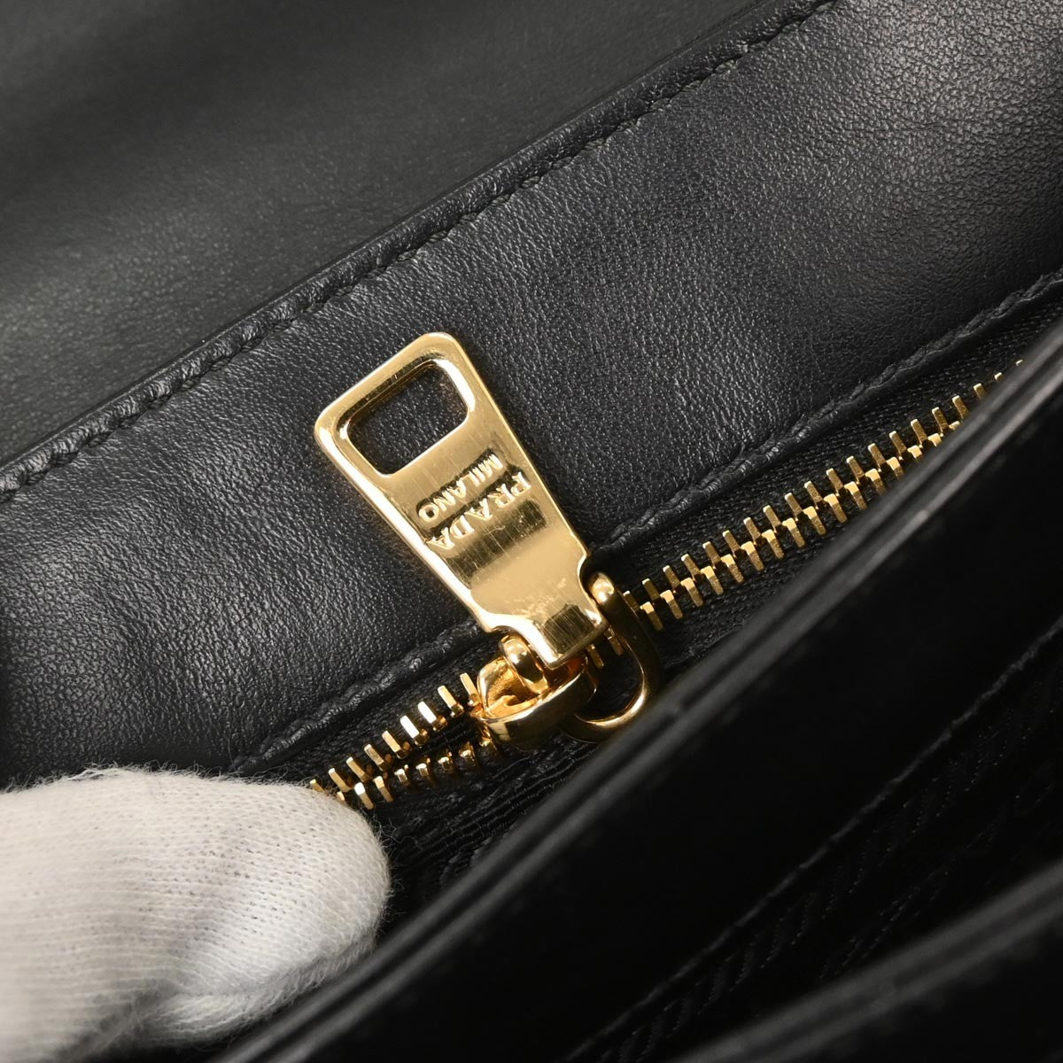Prada Chain Flap Crossbody Bag Saffiano Leather, BLACK, LEATHER, Shoulder bag