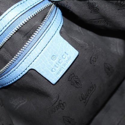 Gucci Bamboo Bar Shoulder Bag Leather, BLUE, LEATHER, Shoulder bag