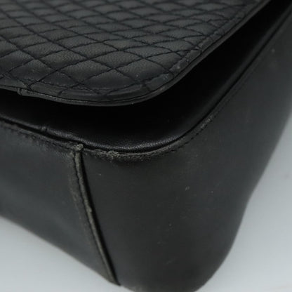 Bally Vintage Flap Handbag Quilted Leather, BLACK, LEATHER, Handbag