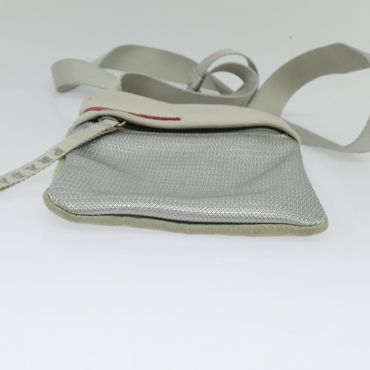 Prada Sport Zip Shoulder Bag Cotton, SILVER, COTTON, Shoulder bag