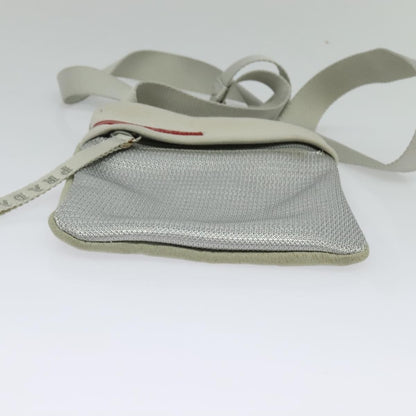Prada Sport Zip Shoulder Bag Cotton, SILVER, COTTON, Shoulder bag