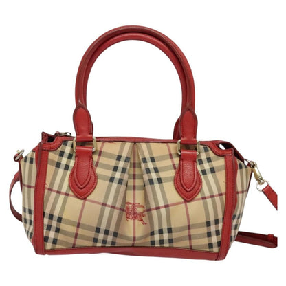 Burberry Pilgrim Satchel Haymarket Coated Canvas, BEIGE, CANVAS, Handbag
