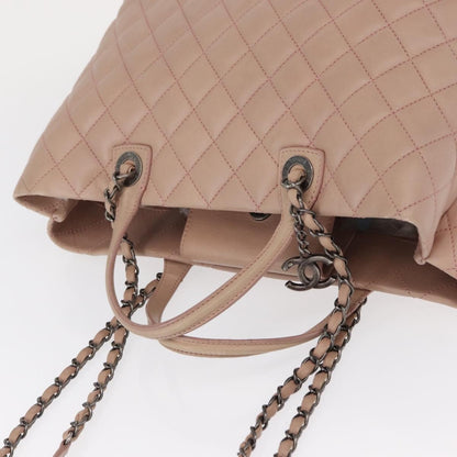 Chanel Easy Shopping Tote Quilted Calfskin, PINK, LEATHER, Tote bag