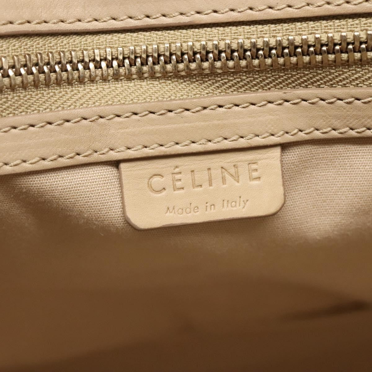 Celine Handbag Leather, BEIGE, LEATHER, Handbag
