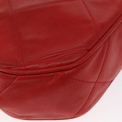 Chanel Vintage Diamond CC Tassel Shoulder Bag Quilted Leather, RED, LEATHER, Shoulder bag