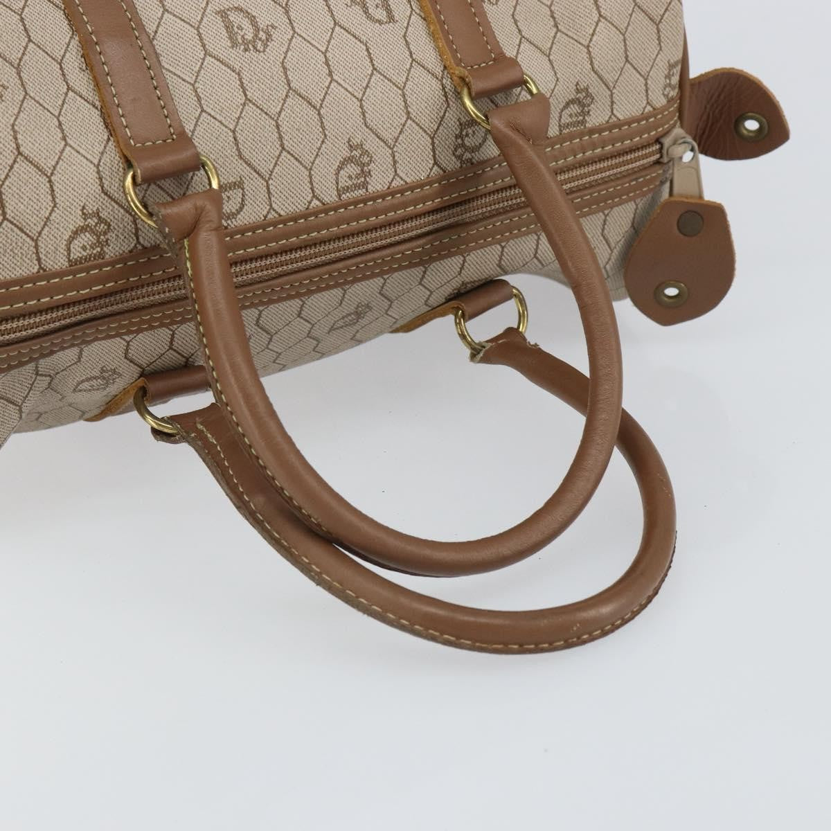 Christian Dior Vintage Honeycomb Boston bag Canvas and Leather, BEIGE, CANVAS, Travel bag