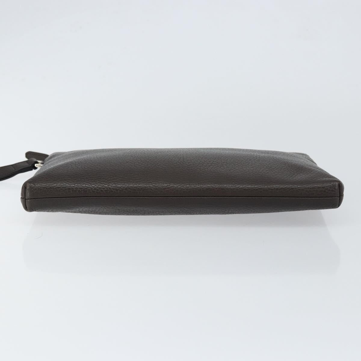 Gucci Vintage Zip Clutch Leather, BROWN, LEATHER, Clutche & pouche