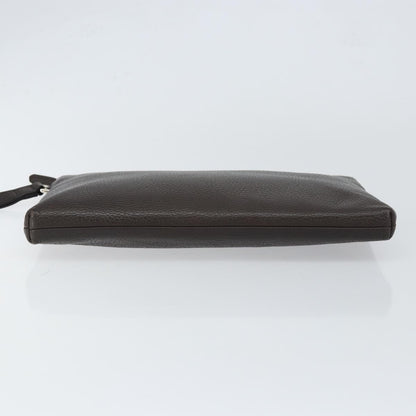 Gucci Vintage Zip Clutch Leather, BROWN, LEATHER, Clutche & pouche