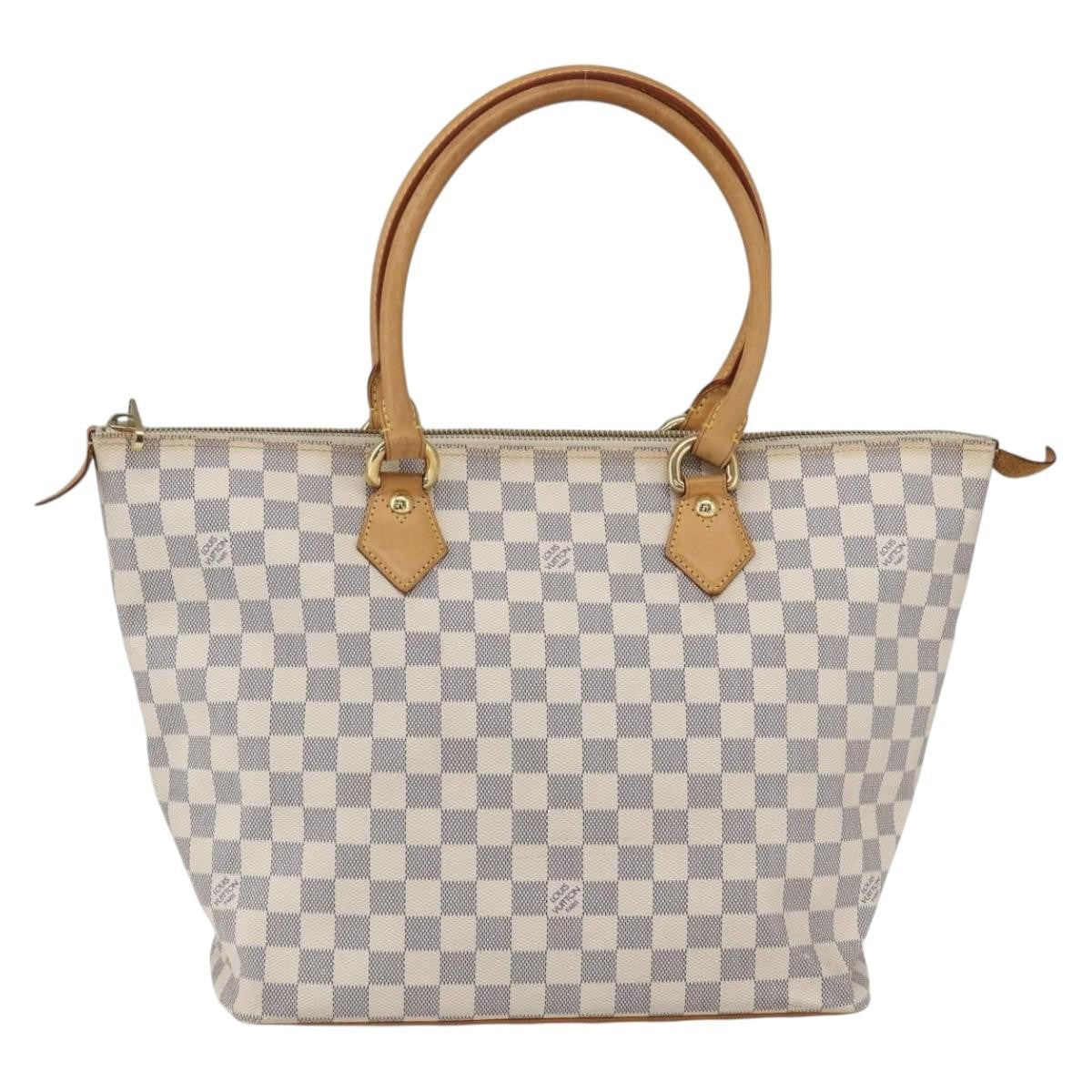 Louis Vuitton Saleya Handbag Damier, WHITE, CANVAS, Tote bag