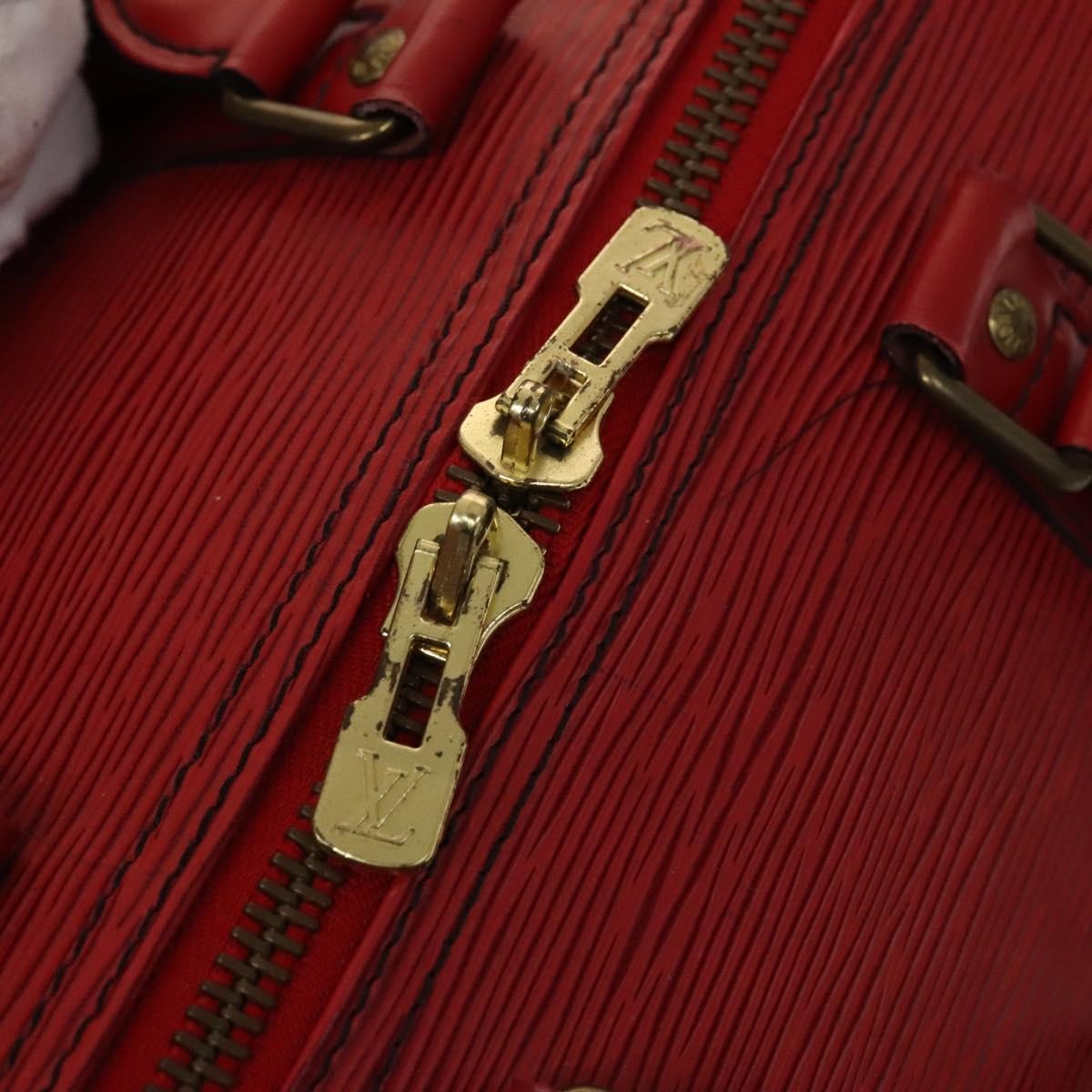 Louis Vuitton Keepall Bag Epi Leather, RED, LEATHER, Travel bag