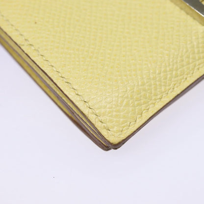 Hermes Bearn Card Case Epsom, YELLOW, LEATHER, Card Holders