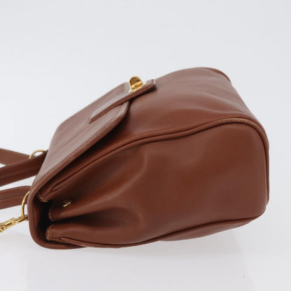 Gucci Vintage Handbag Leather, BROWN, LEATHER, Handbag