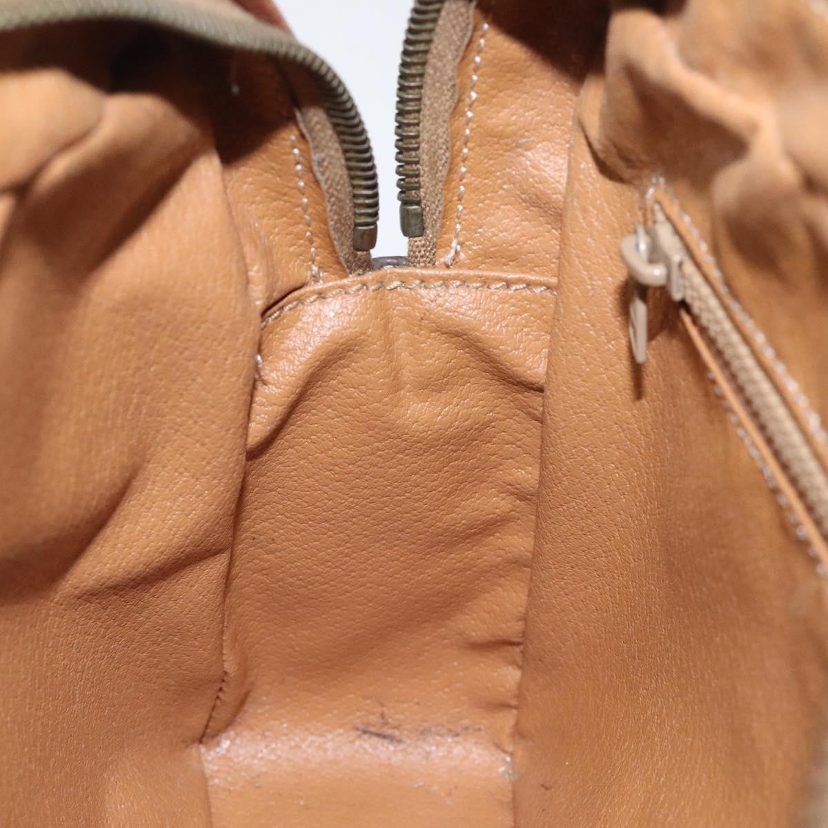 Celine Vintage Macadam Shoulder Bag Canvas and Leather, Brown, Canvas, Shoulder Bag