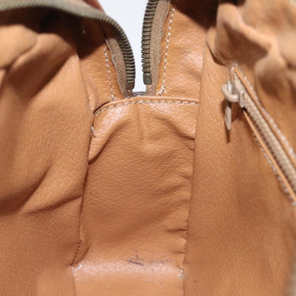 Celine Vintage Macadam Shoulder Bag Canvas and Leather, Brown, Canvas, Shoulder Bag