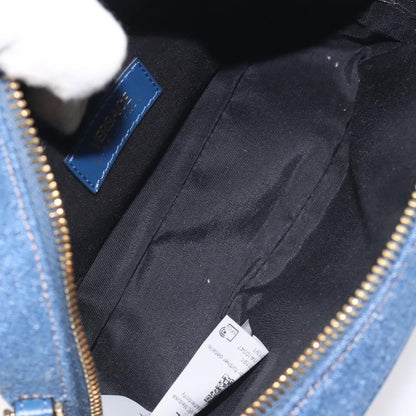 Versace Medusa Icon Front Slip Pocket Camera Bag Quilted Denim, BLUE, DENIM_JEANS, Crossbody bag