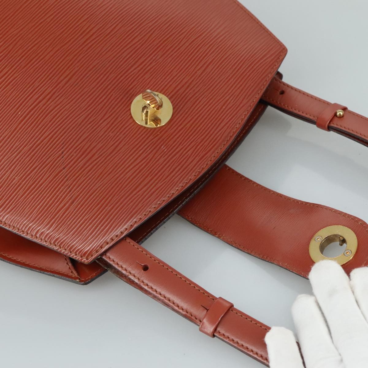 Louis Vuitton Cluny Shoulder Bag Epi Leather, BROWN, LEATHER, Shoulder bag