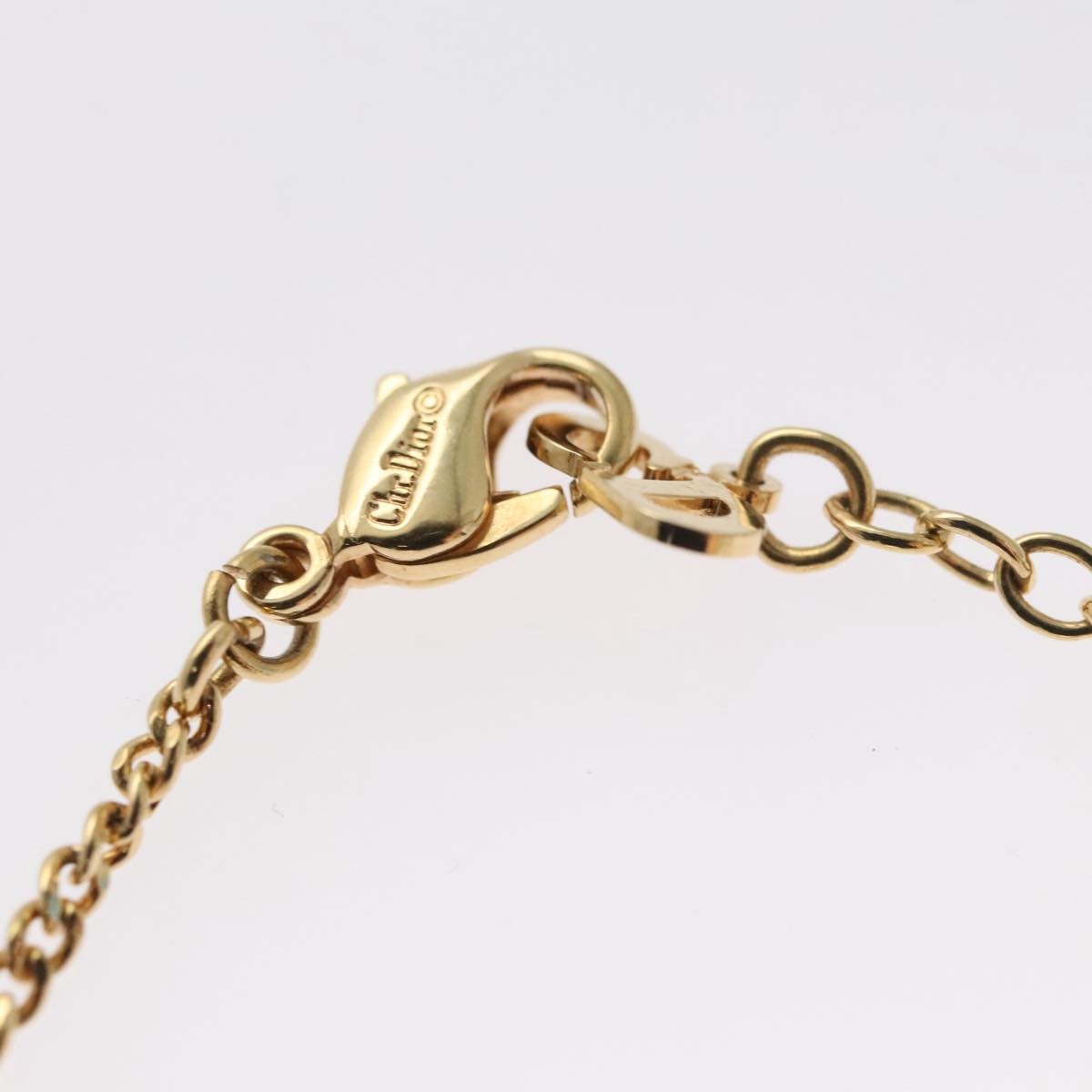 Christian Dior Vintage Logo Round Pendant Necklace Metal, GOLD, METAL, Necklace