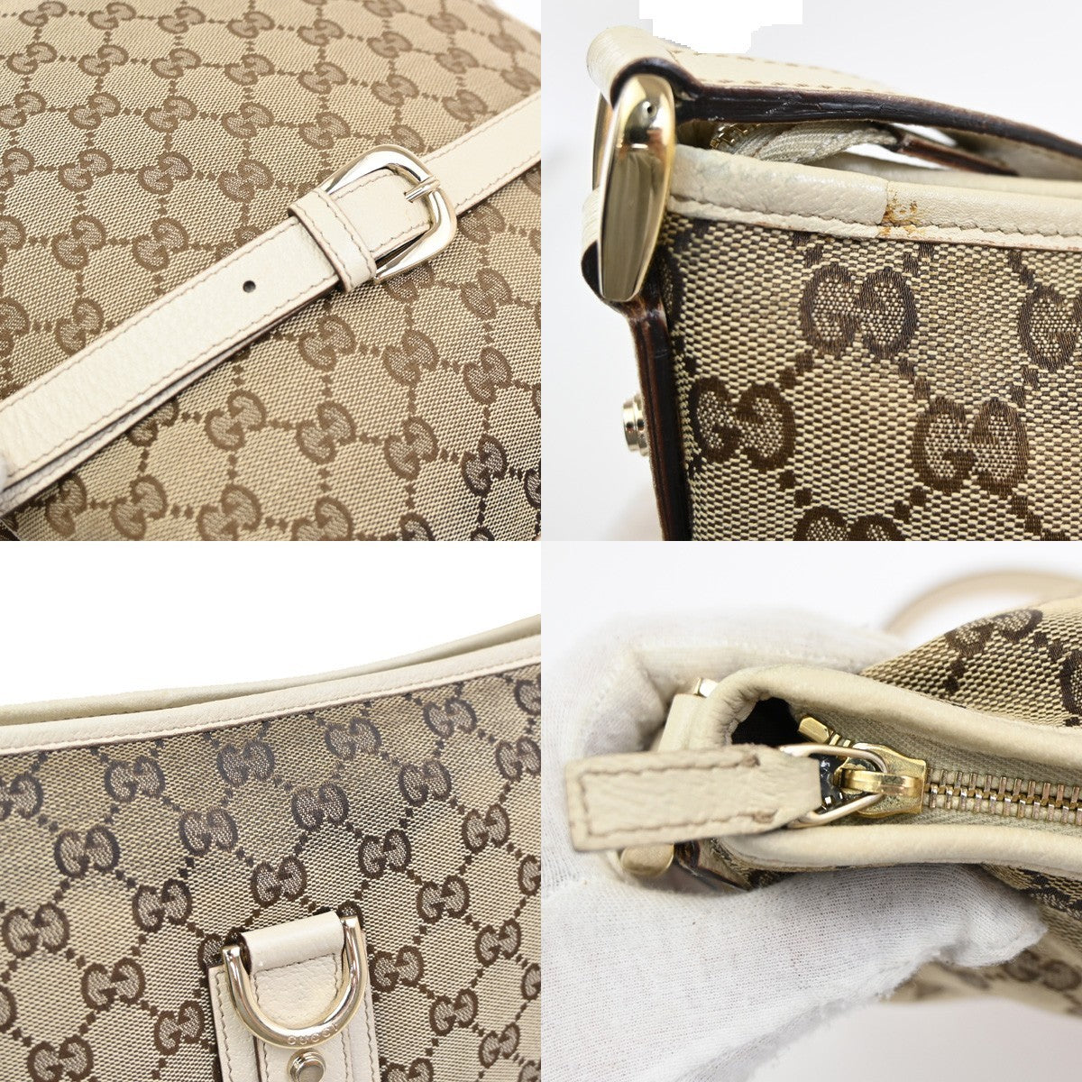 Gucci Abbey D-Ring Messenger Bag GG Canvas, BROWN, CANVAS, Shoulder bag