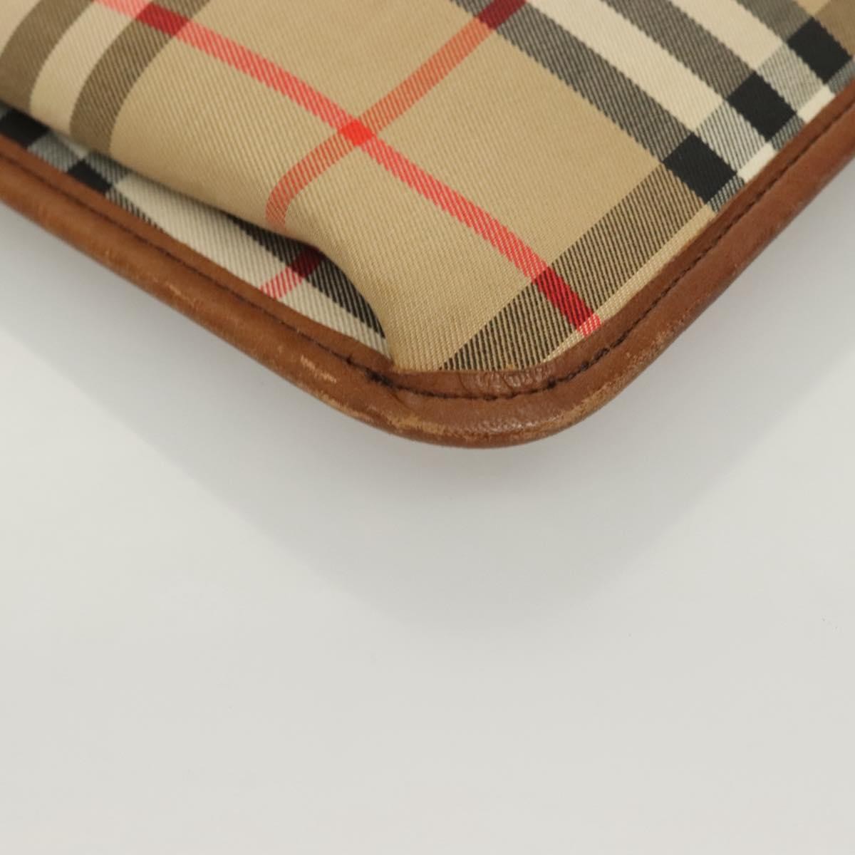 Burberry Nova check Pochette Canvas, BEIGE, CANVAS, Clutche & pouche