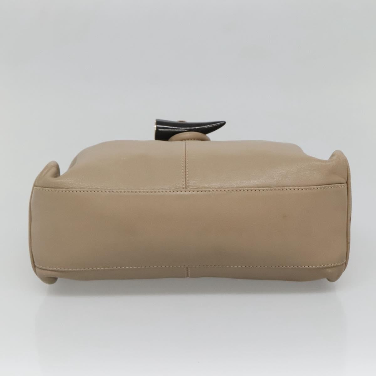 Burberry Horn Toggle Tote Leather, BEIGE, LEATHER, Handbag