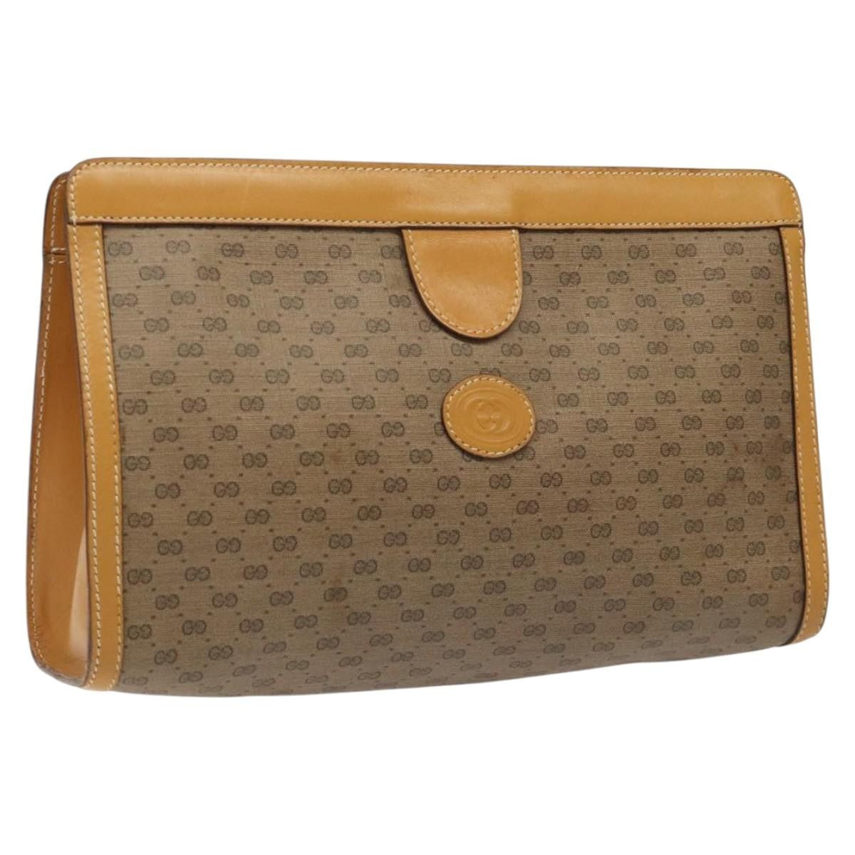 Gucci Micro GG canvas clutch bag Canvas, BEIGE, CANVAS, Clutche & pouche