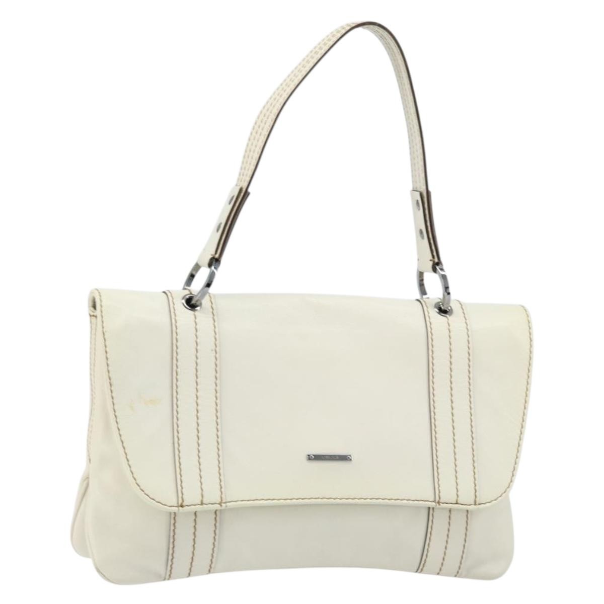 Gucci Vintage Handbag Leather, WHITE, LEATHER, Handbag