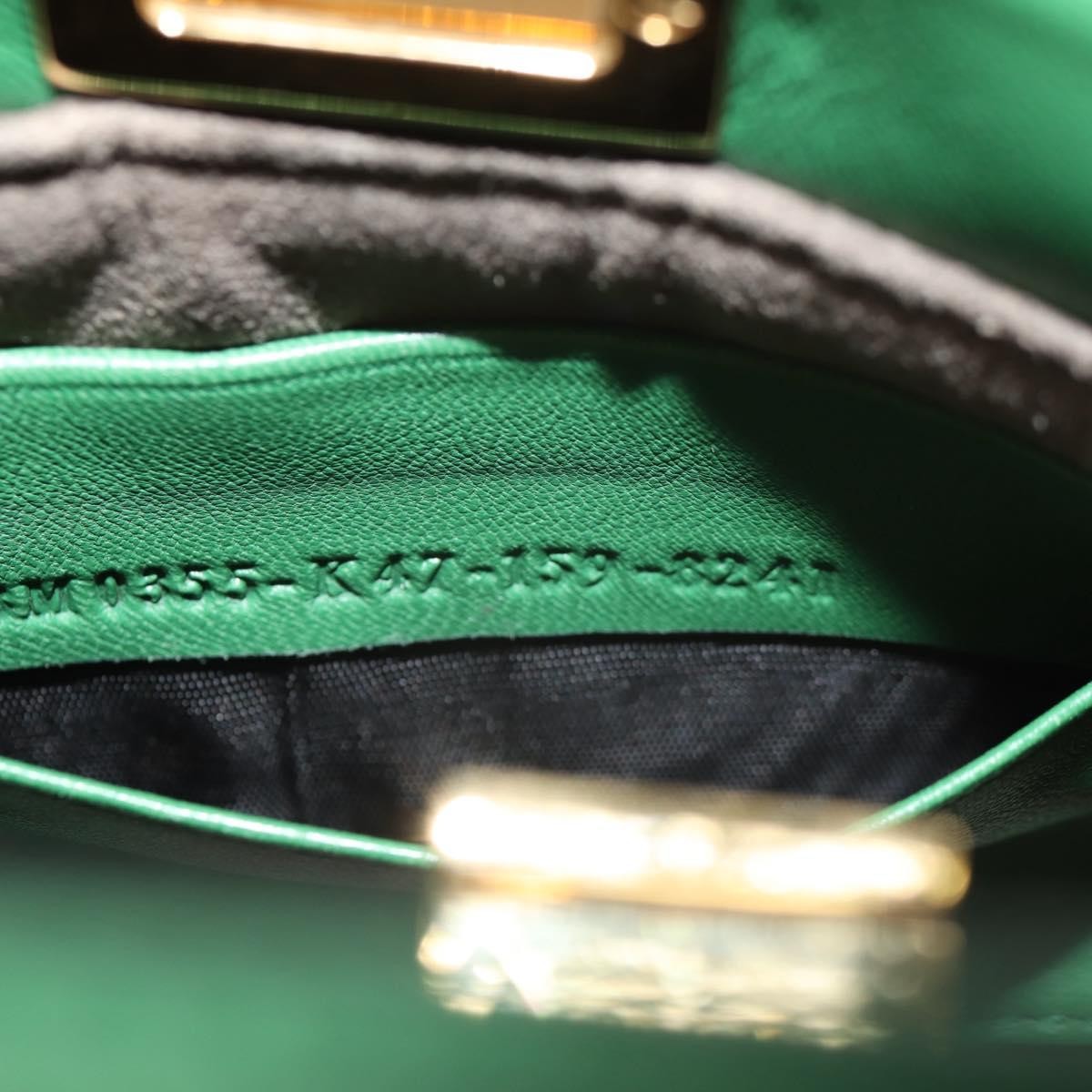 Fendi Peekaboo Bag Leather, GREEN, LEATHER, Handbag