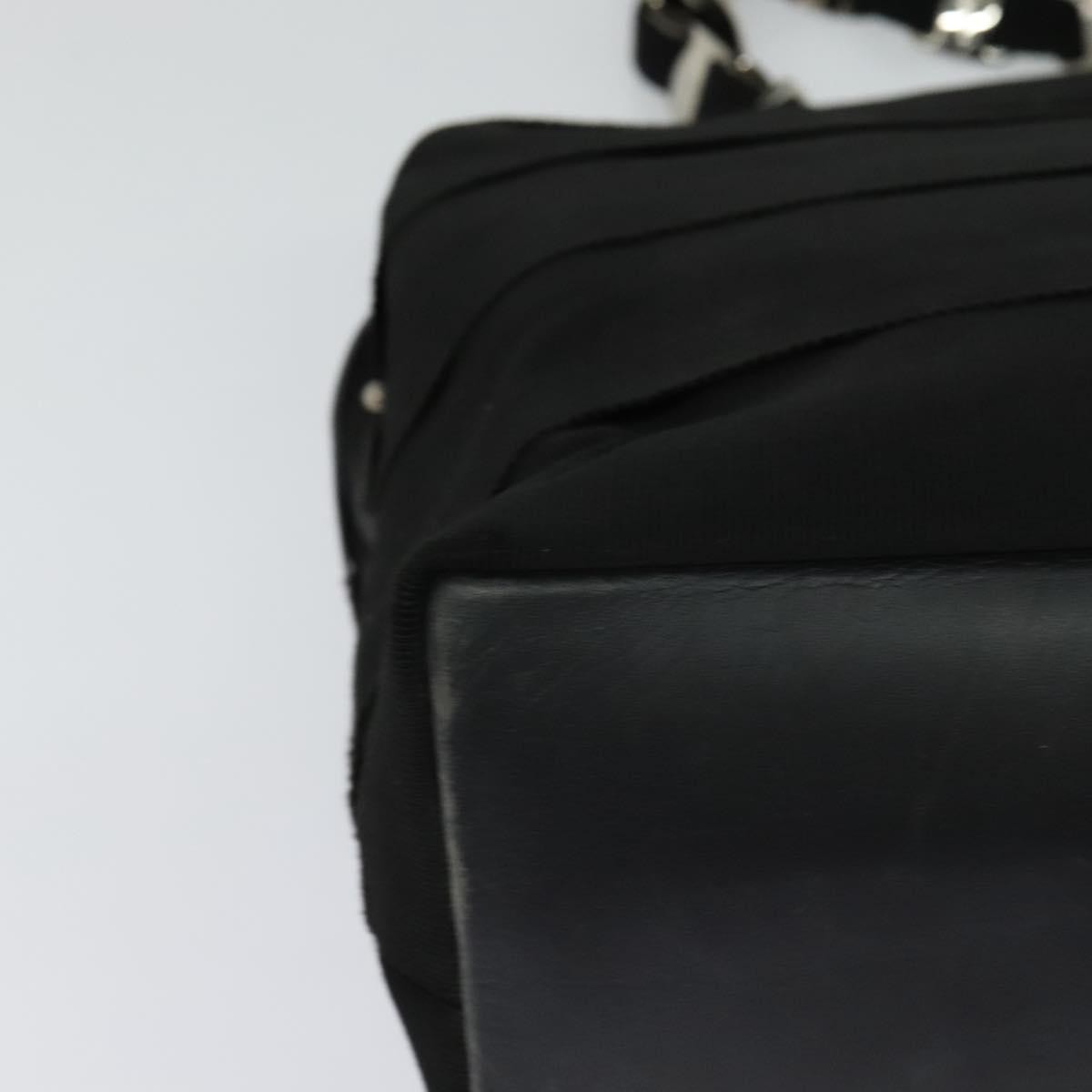 Salvatore Ferragamo Vala Shoulder Bag Canvas, BLACK, CANVAS, Shoulder bag