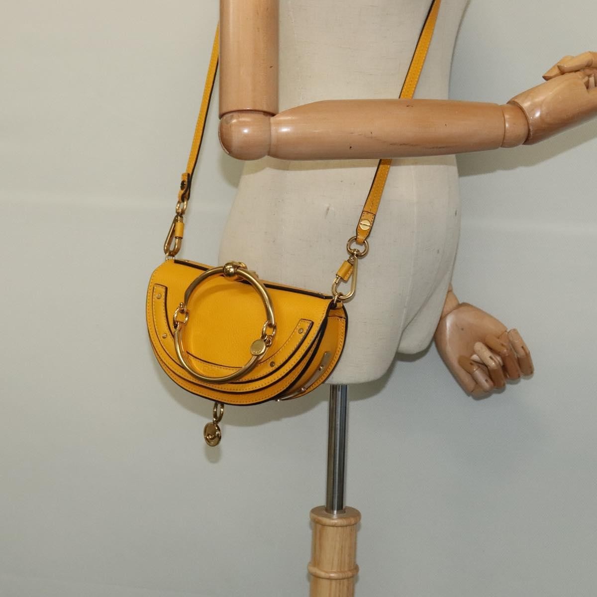 Chloe Nile Crossbody Bag Leather, YELLOW, LEATHER, Crossbody bag