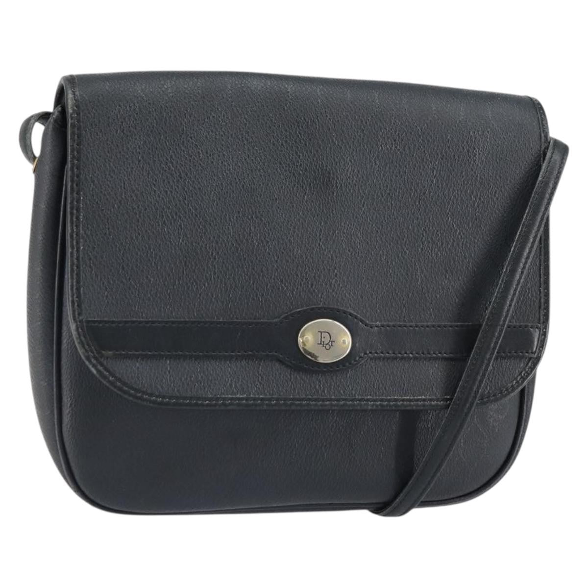 Christian Dior Vintage Honeycomb Shoulder Bag Canvas and Leather, BLACK, CANVAS, Shoulder bag